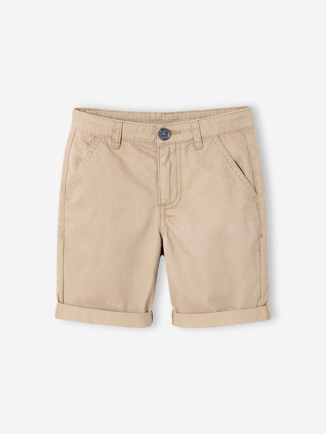 Chino bermuda voor jongens zandbeige