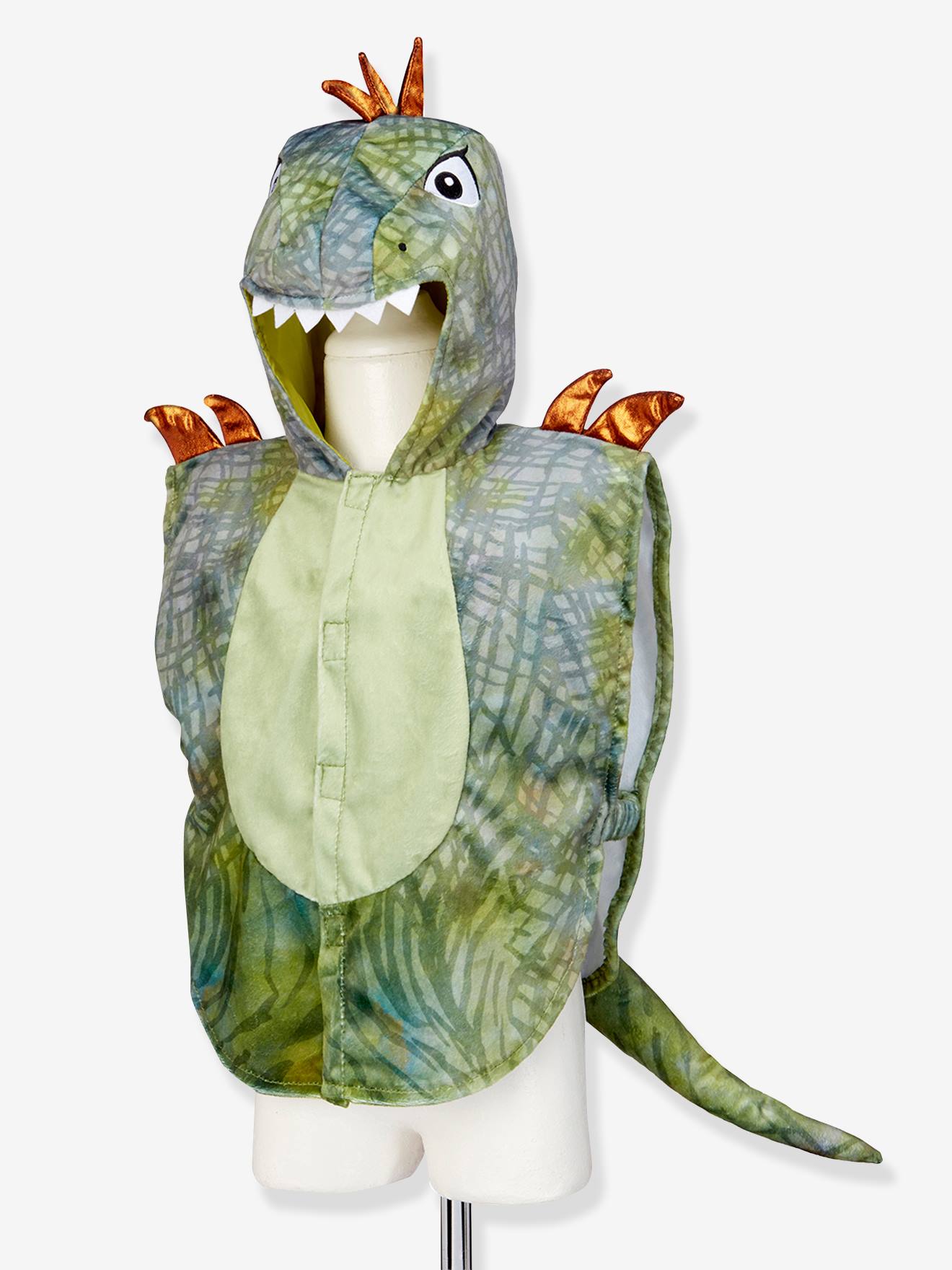 Cape vermomming baby T-Rex groen