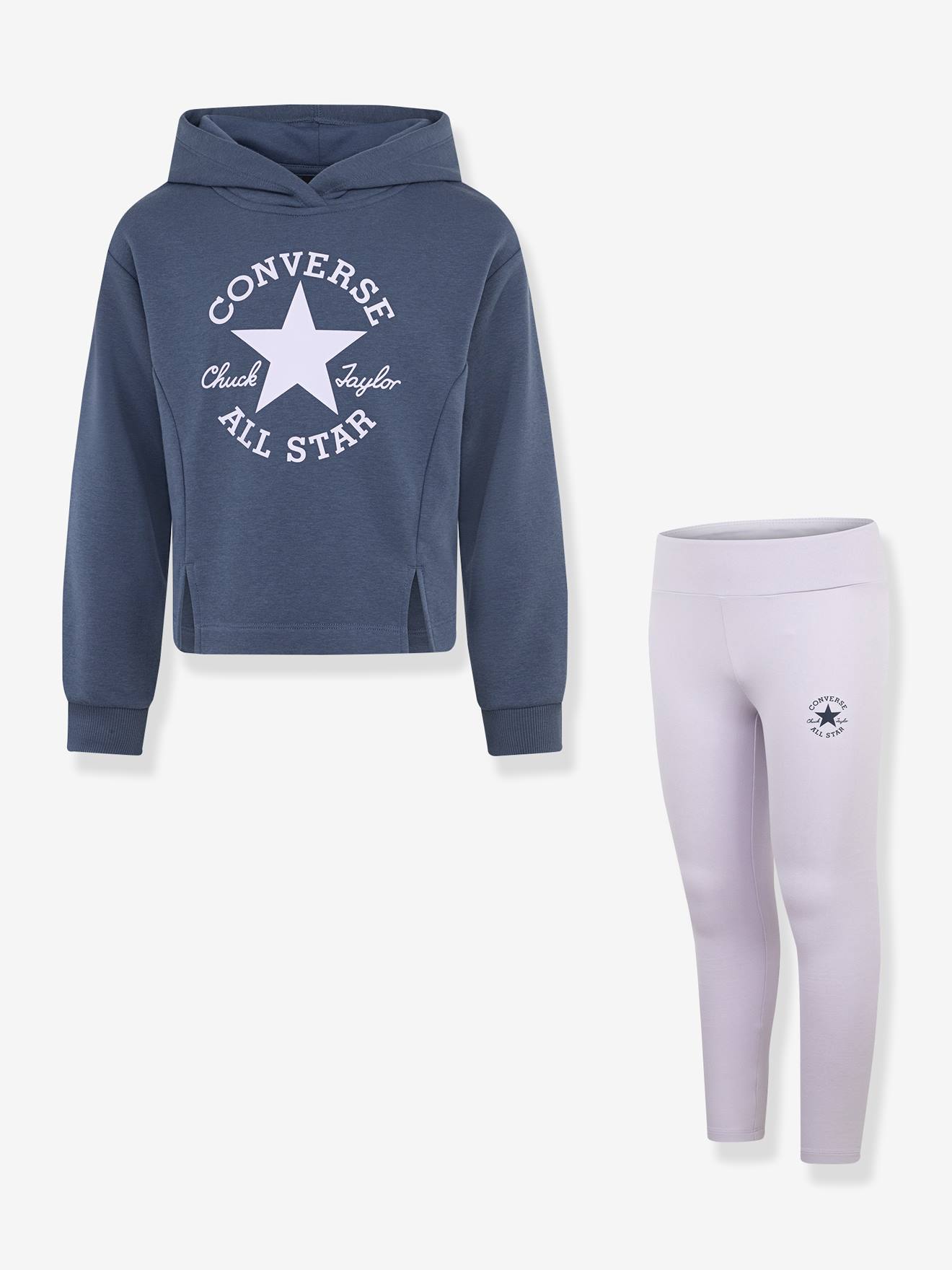 Sweater met capuchon en legging marineblauw