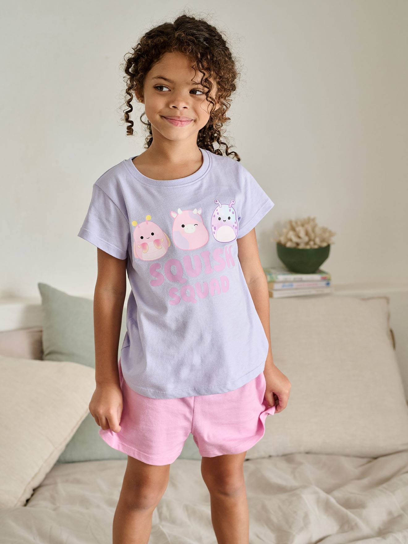 Pyjamashort meisjes SQUISHMALLOWS lavendel