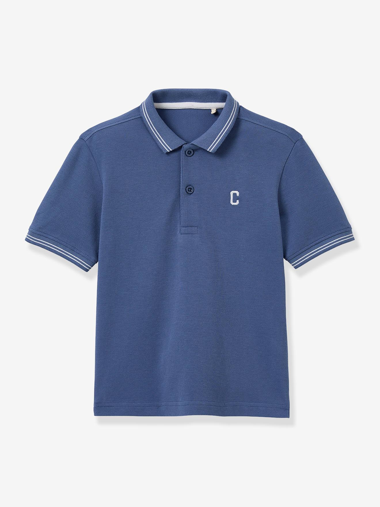 Geborduurde polo blauw