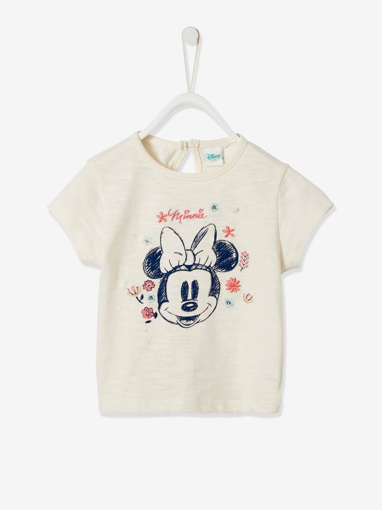 T-shirt voor baby's Disney® Minnie geborduurd ivoor