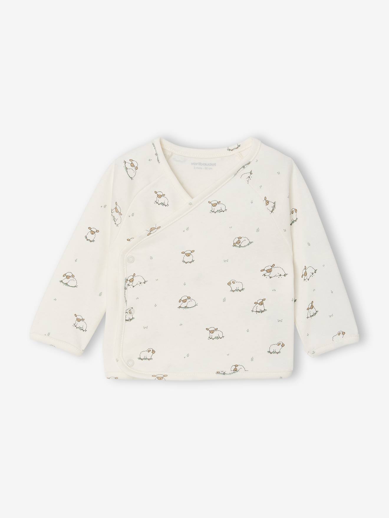 Newborn wikkelshirt met lange mouwen cappuccino