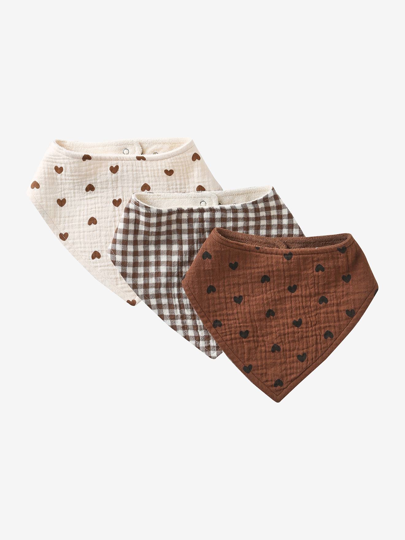 Set met 3 slabbetjes van katoengaas touw