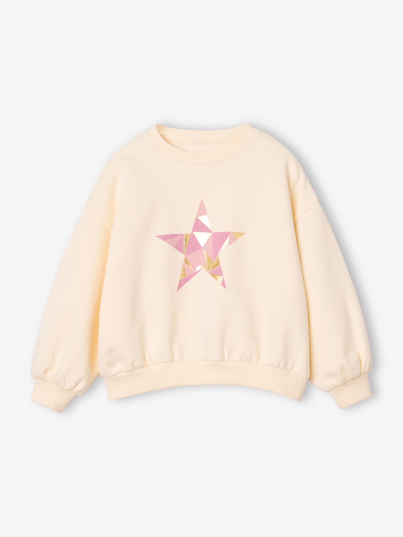 Sweatshirt voor meisjes met ster vanille