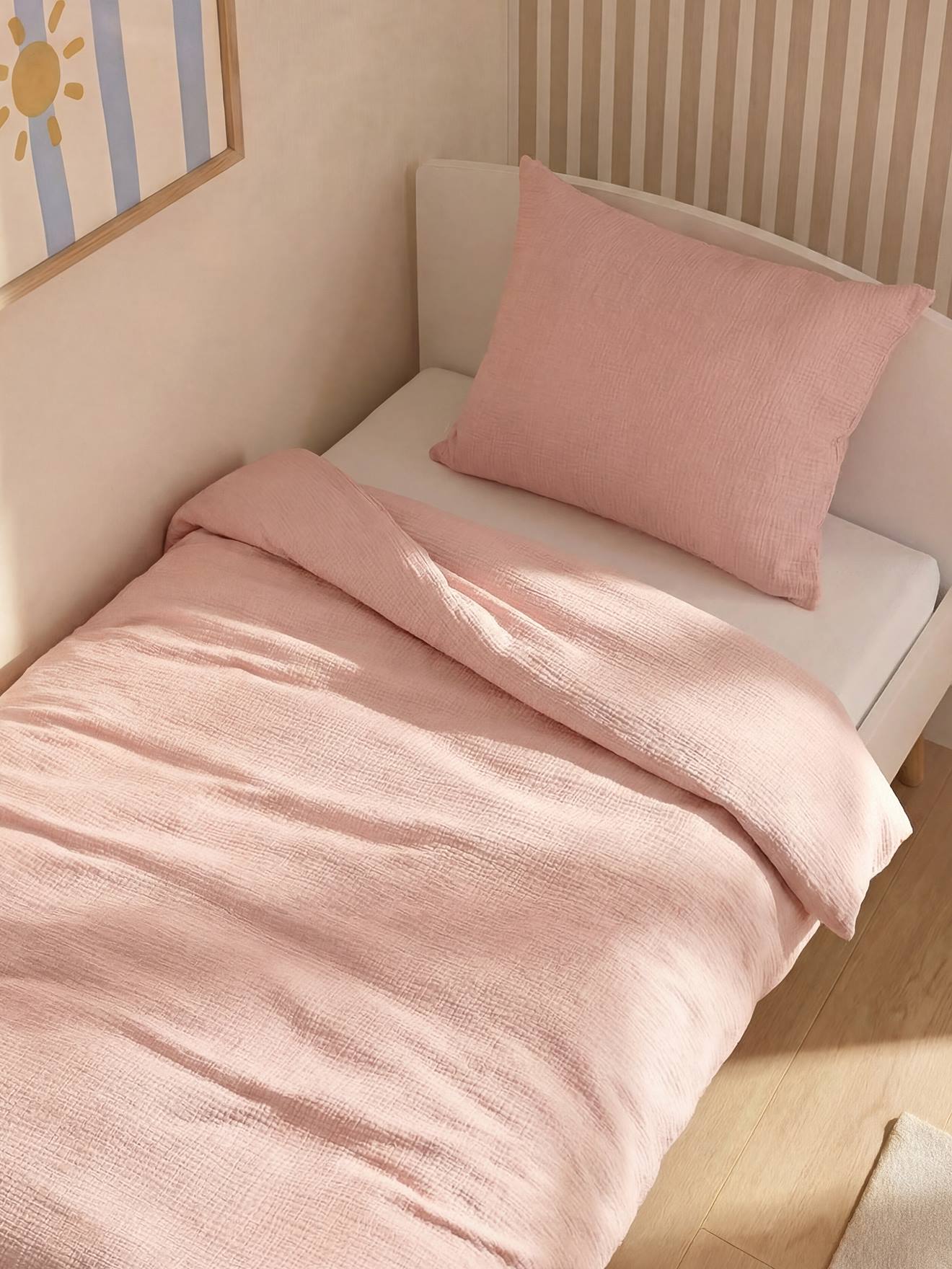 Bedset dekbedovertrek en kussensloop in Ã©Ã©n kleur oudroze