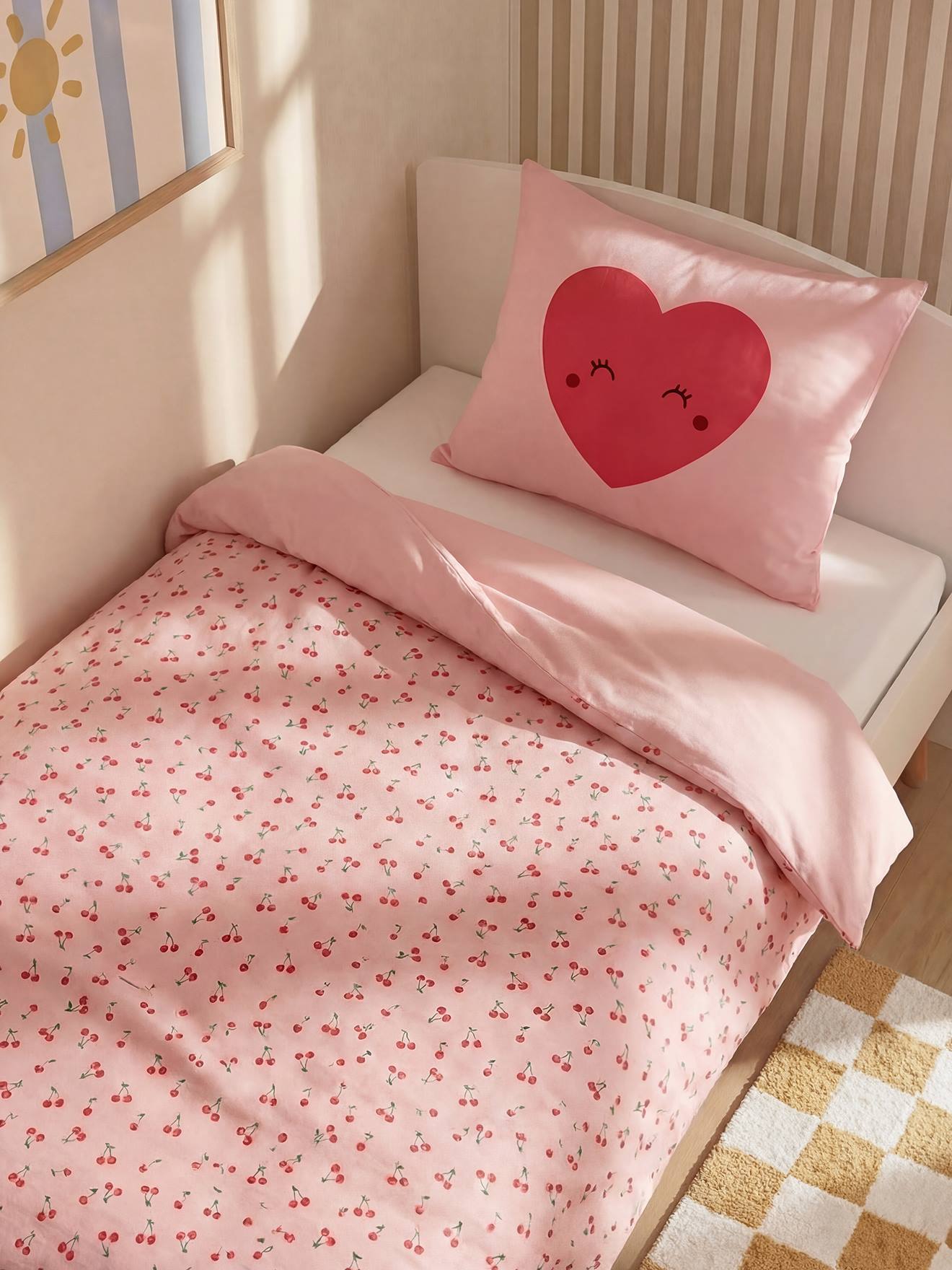 Magicouette CERISE bedset met gerecycled katoen roze, bedrukt
