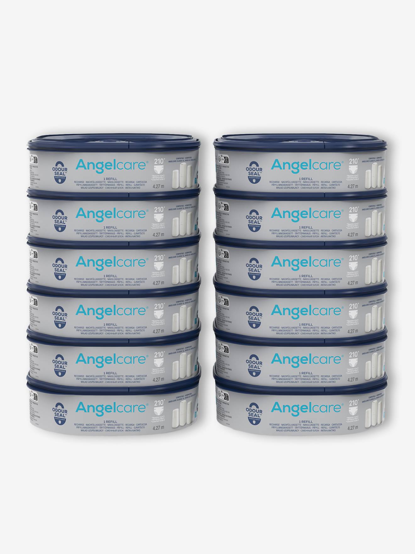 Set met 12 navullingen voor luieremmer Dress Up ANGELCARE blauw en wit afbeelding 1