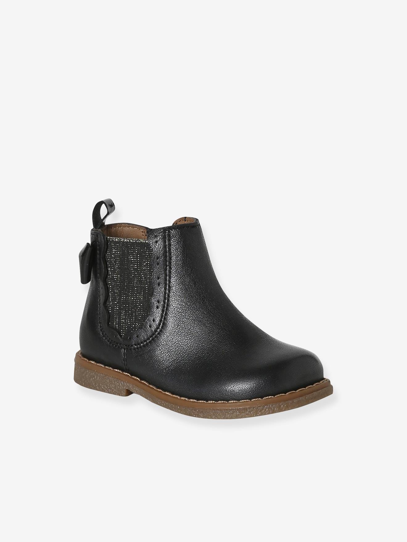 Eerste stap schoenen baby boots leer zwart