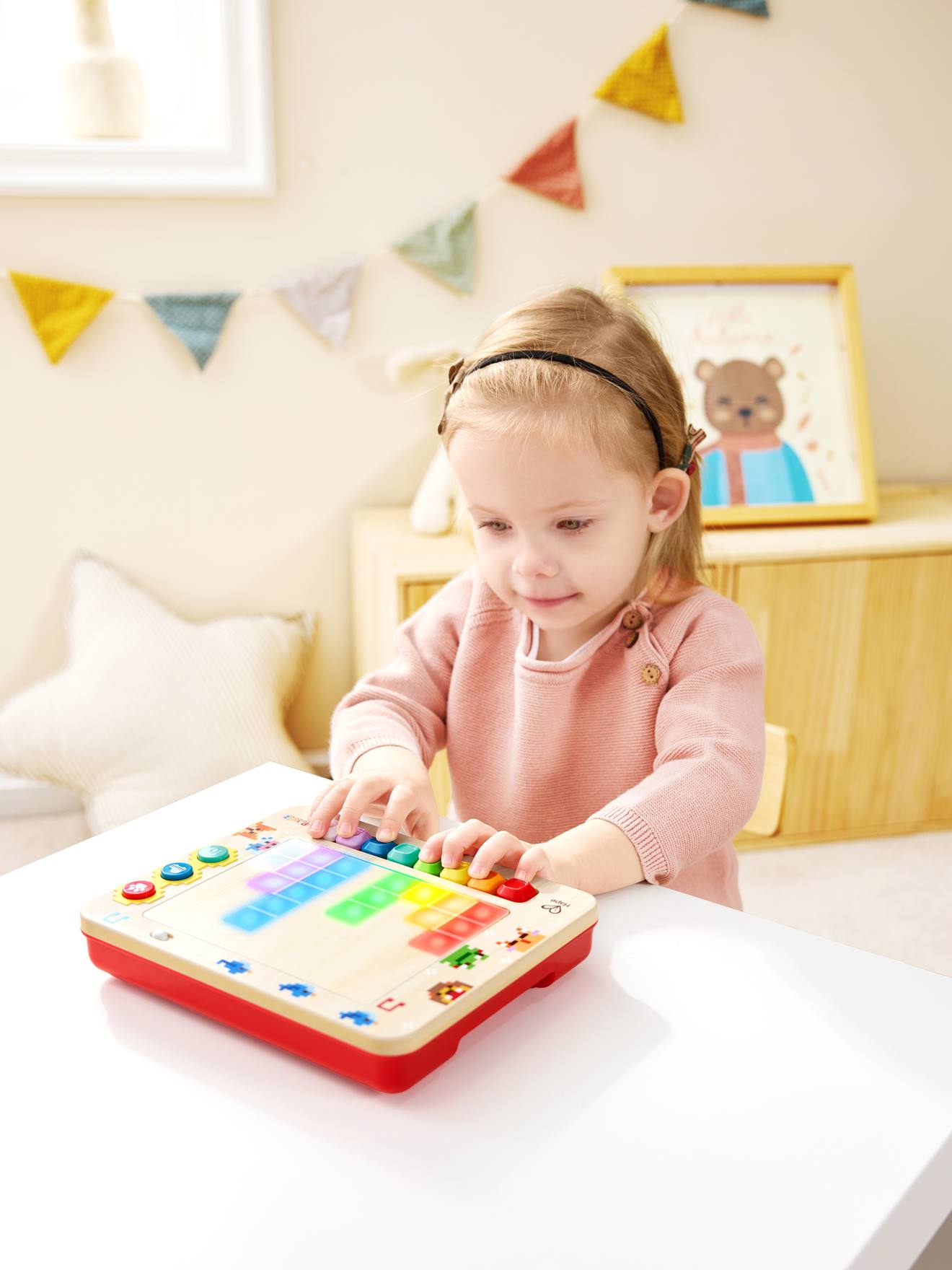 Kleine interactieve pixelpiano rood