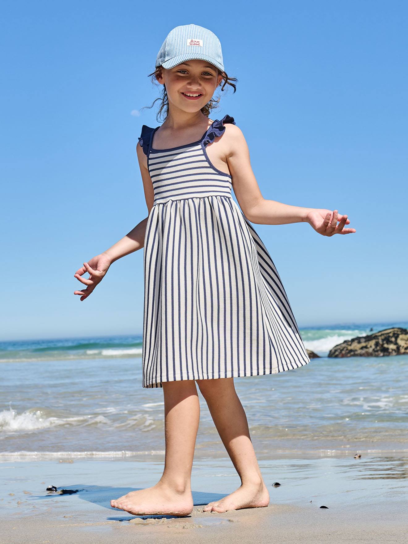 Meisjesjurk zonder mouwen marineblauw
