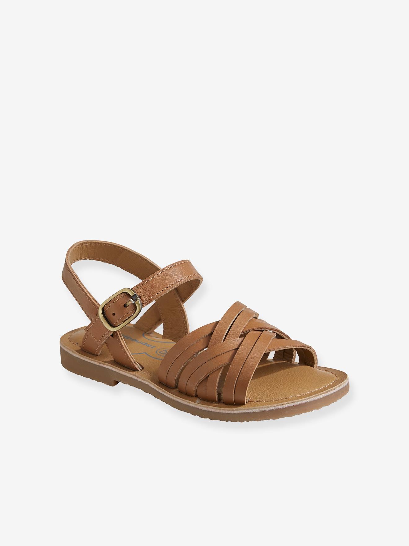 Leren meisjes sandalen kleutercollectie bruin