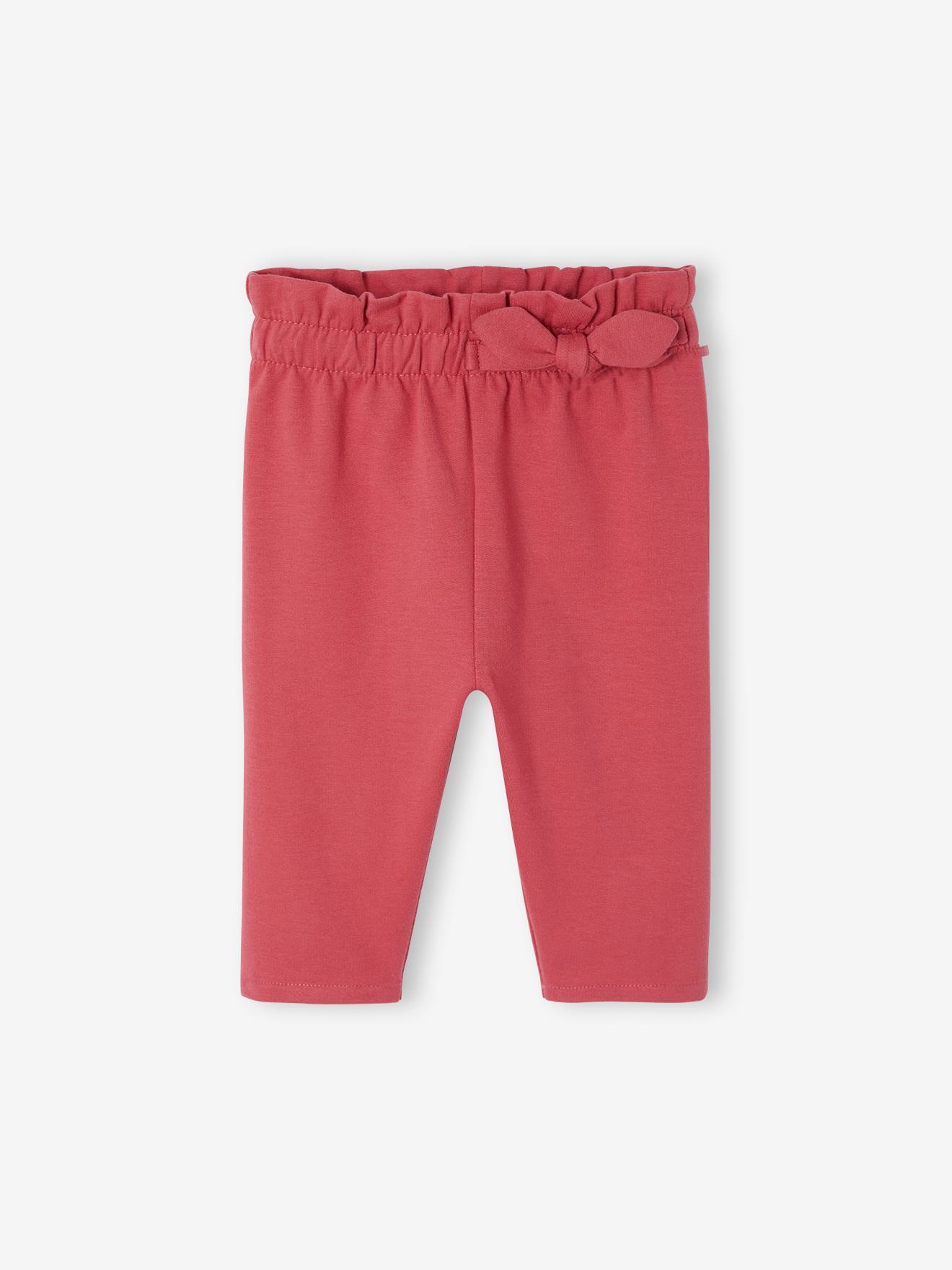 Molton babybroek met elastische taille rozen