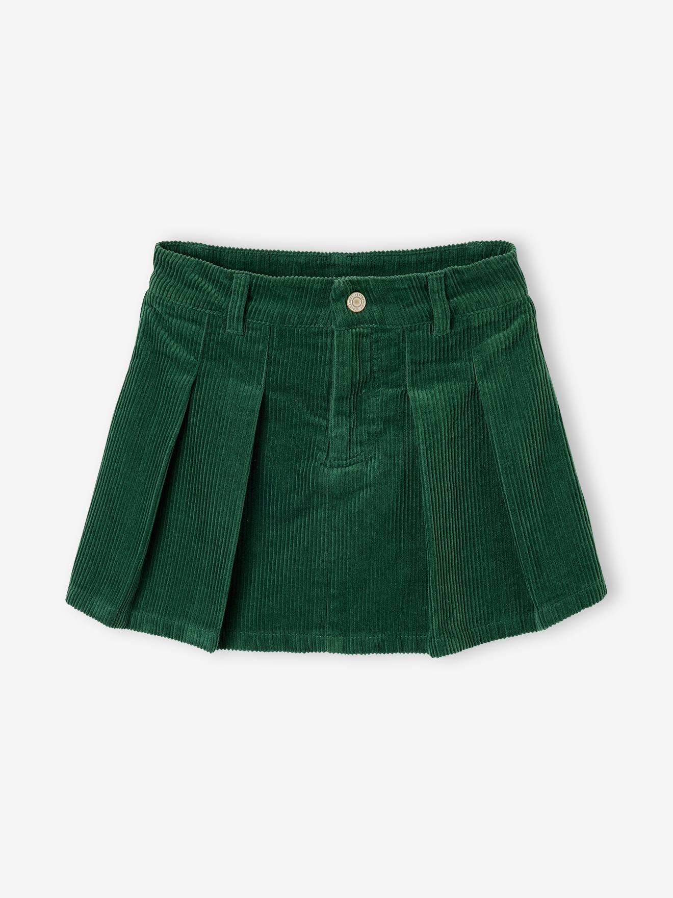 Skort met plooien voor meisjes engels groen