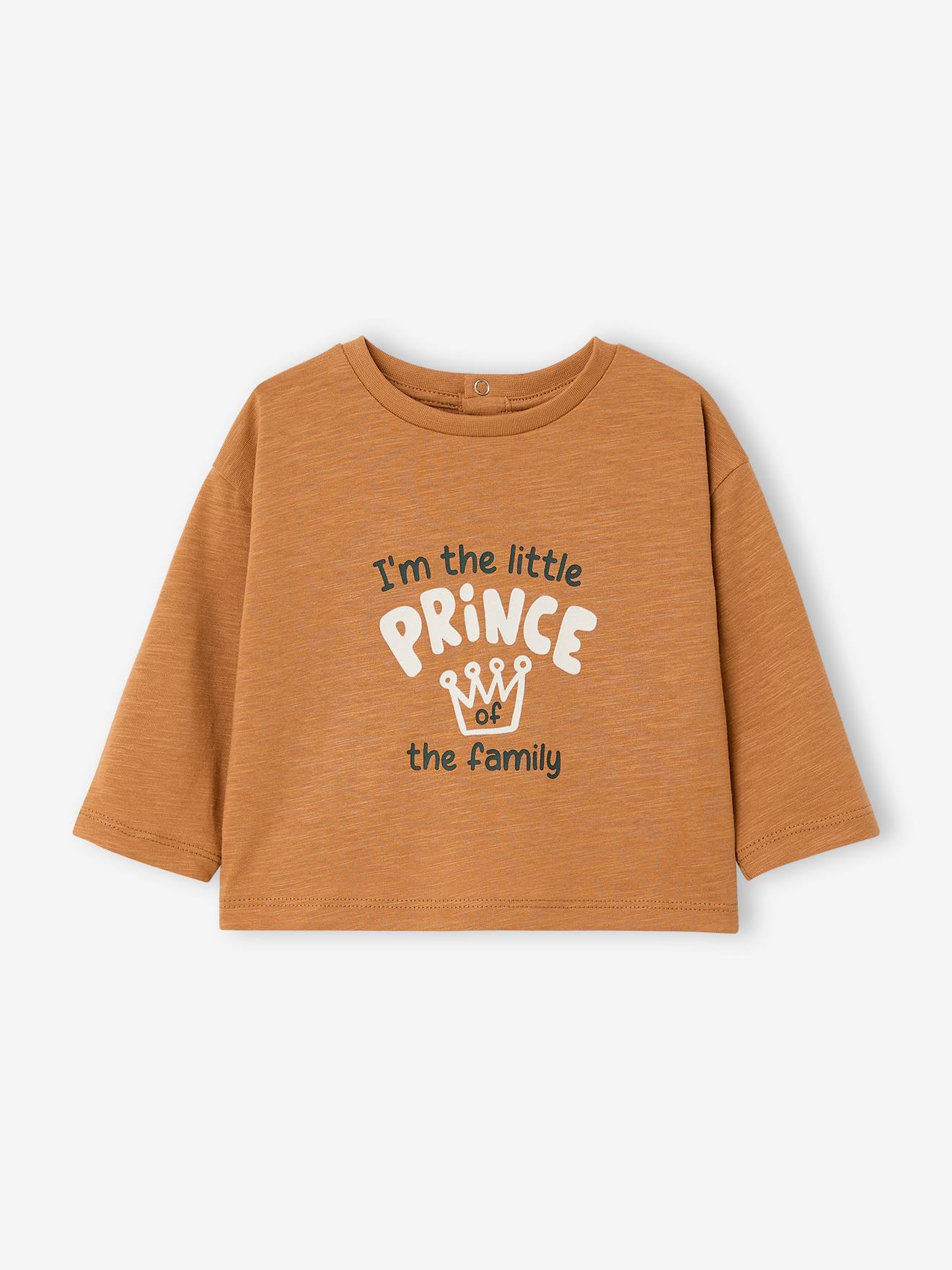 Baby T-shirt met lange mouwen karamel