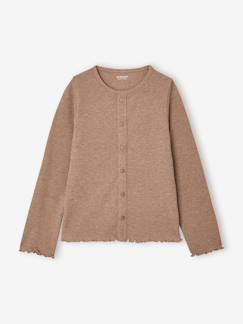 Meisje-Geribde meisjesshirt met lange mouwen