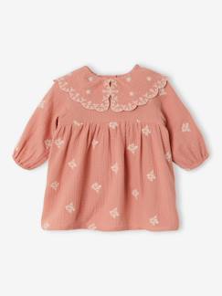 Baby-Babyjurk met geborduurde kraag