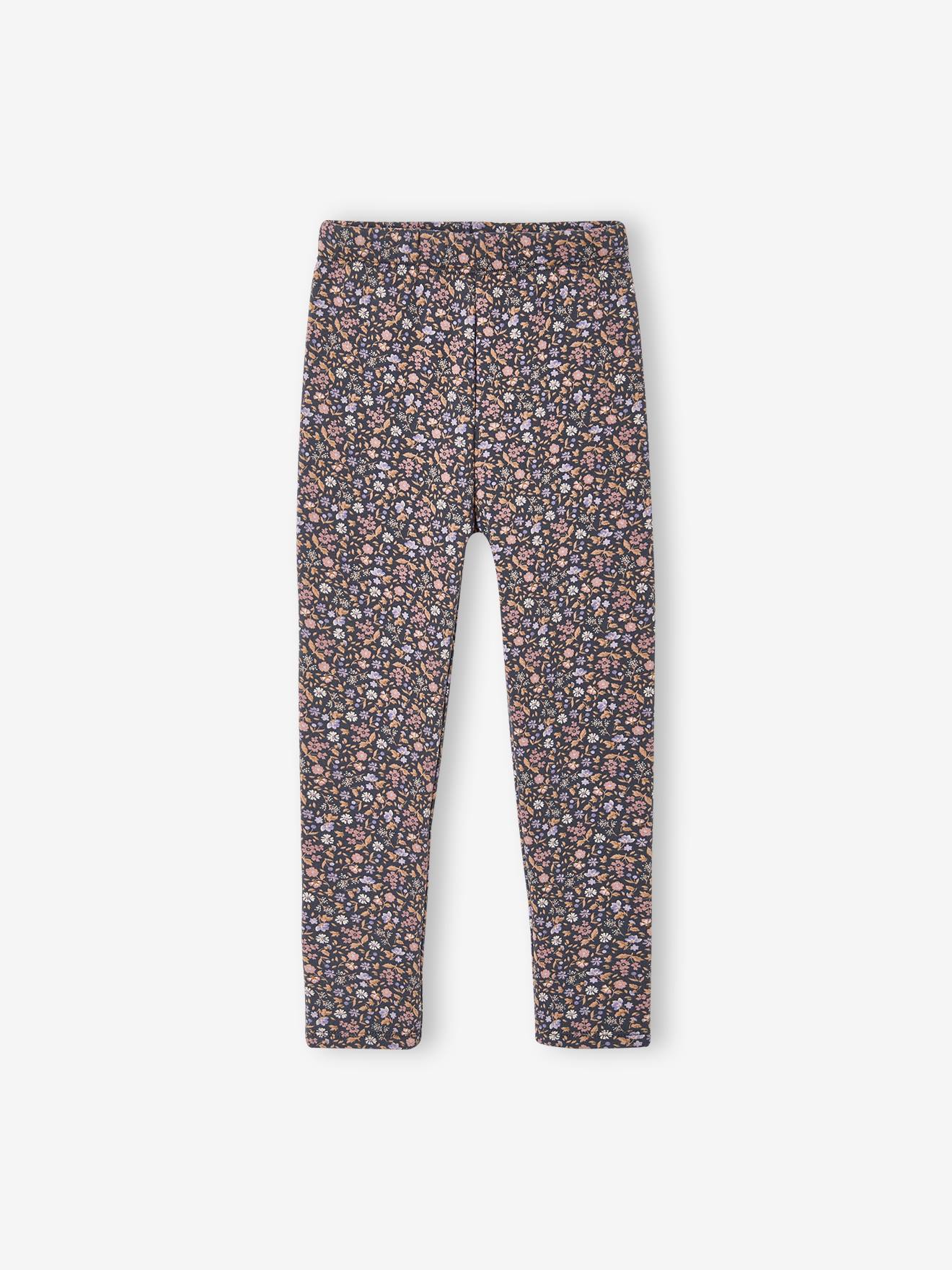 Meisjeslegging met fleecevoering donkergrijs