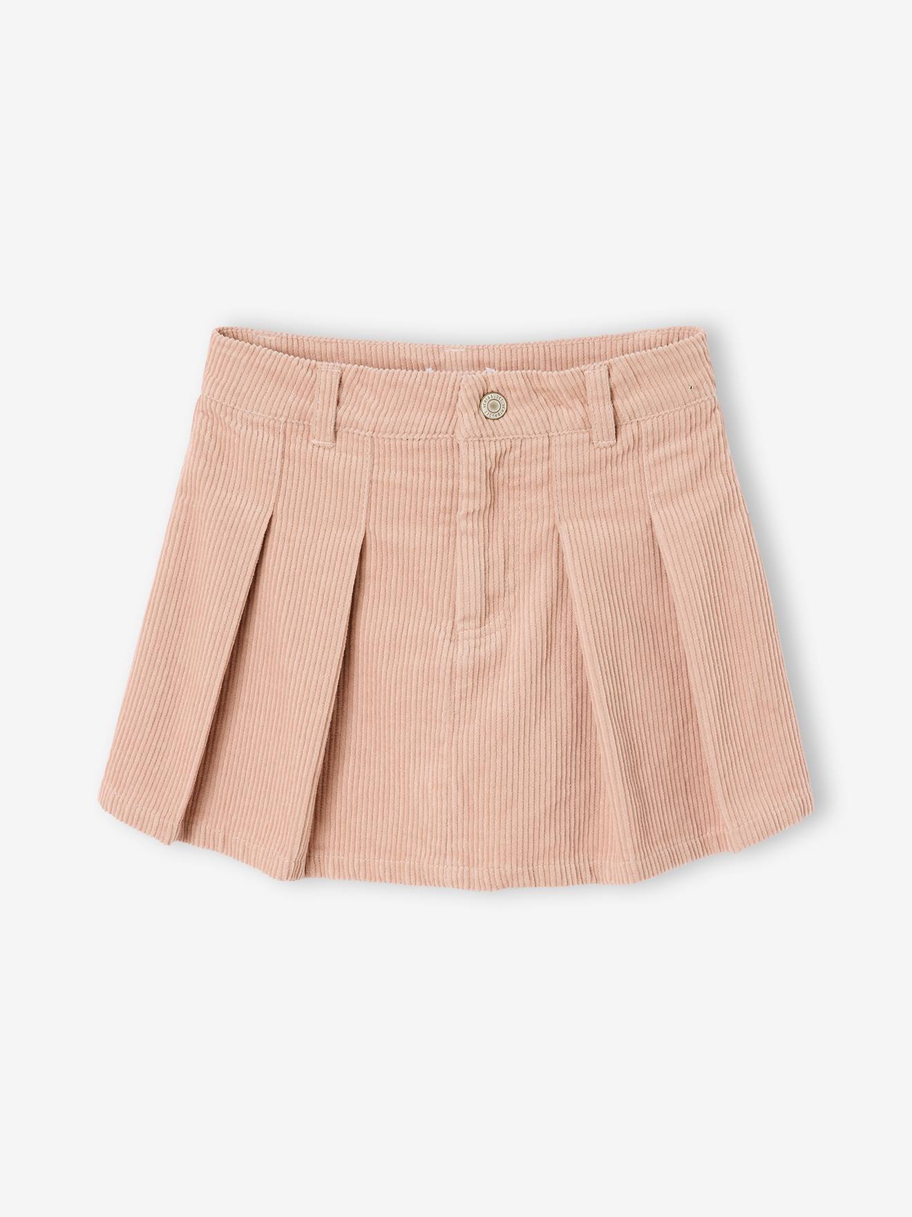 Skort met plooien voor meisjes beige