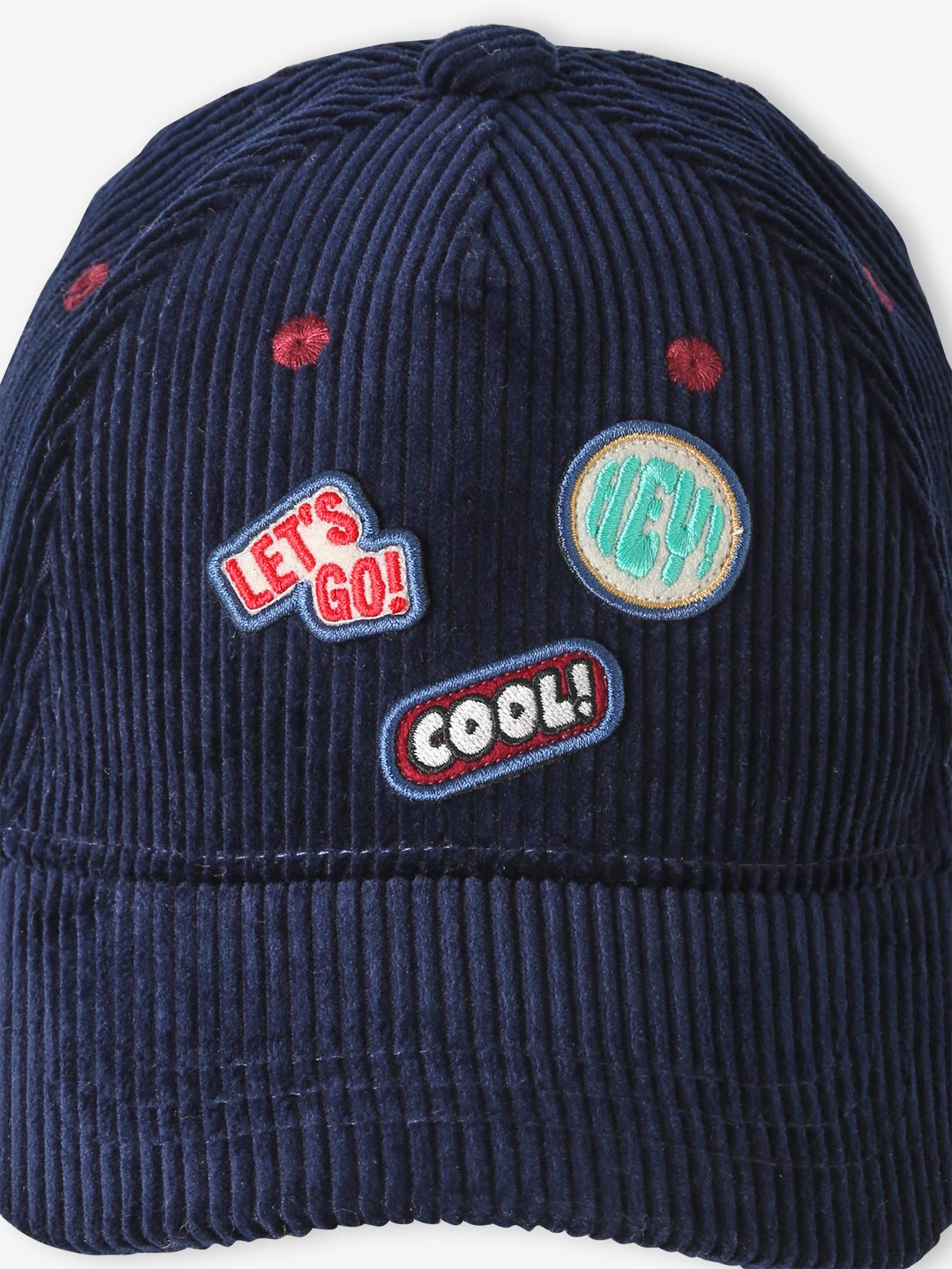 Jongenspet van corduroy marineblauw