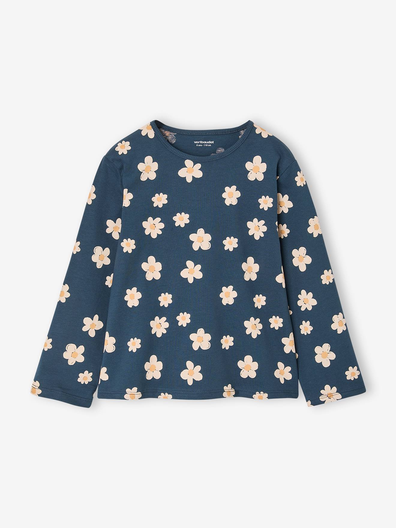 Meisjes T-shirt met lange mouwen marineblauw