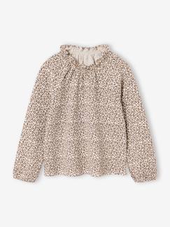 Meisje- T-shirt met ruches en elastische kraag voor meisjes