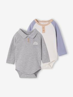 Baby-Body-Set van 2 babyrompers met polokraag