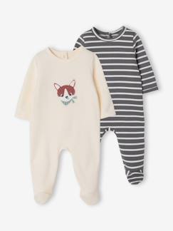 Baby-Pyjama, surpyjama-Set van 2 boxpakjes met rugsluiting voor baby's