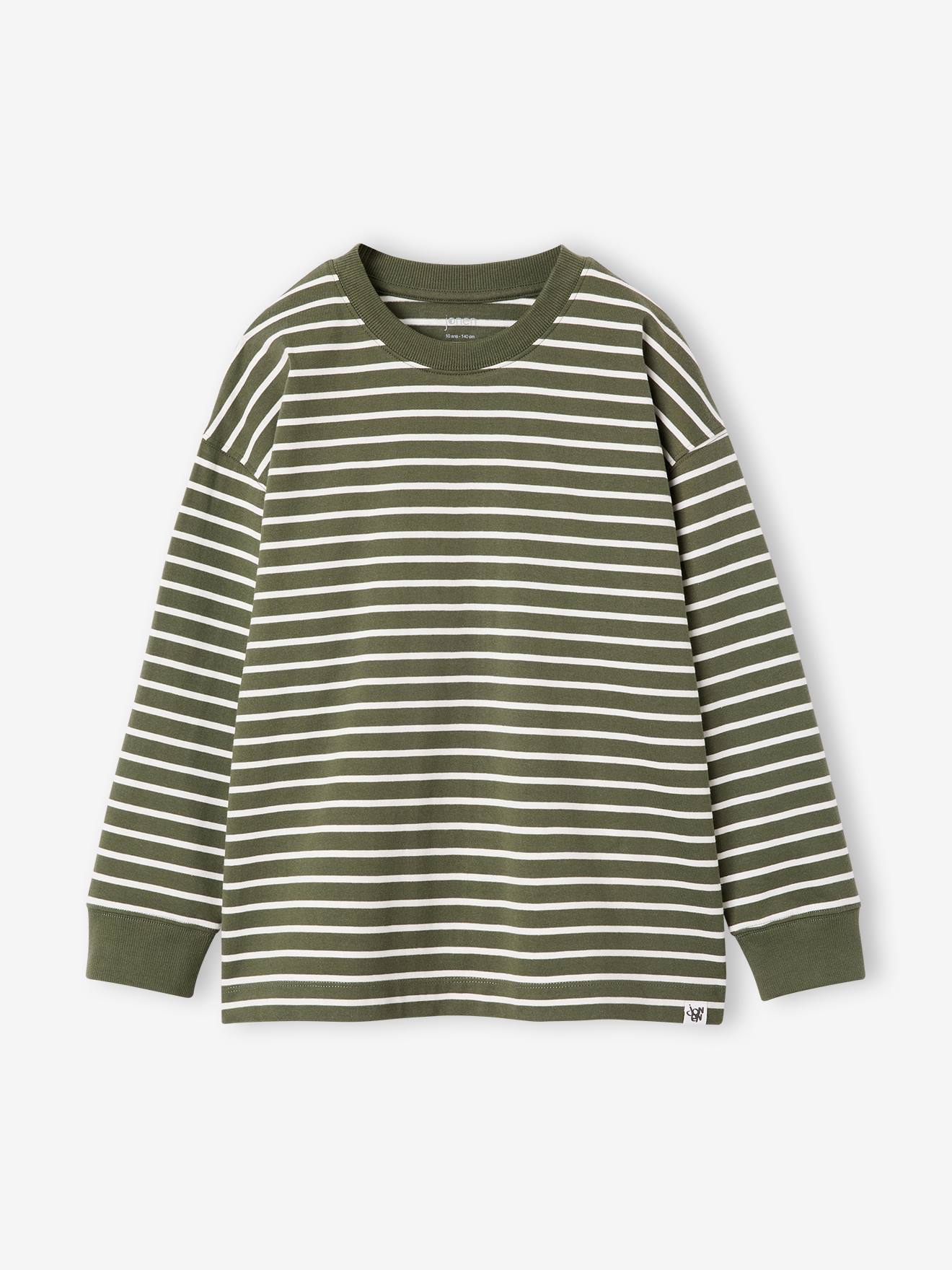 Gestreept T-shirt jongens JONEN groen