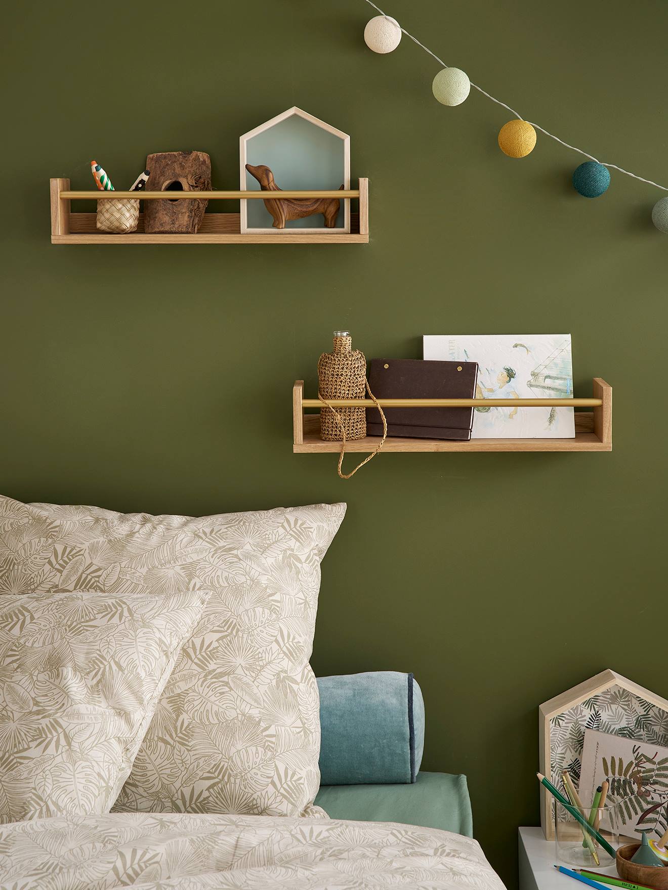 Set van 2 boekenplanken goud
