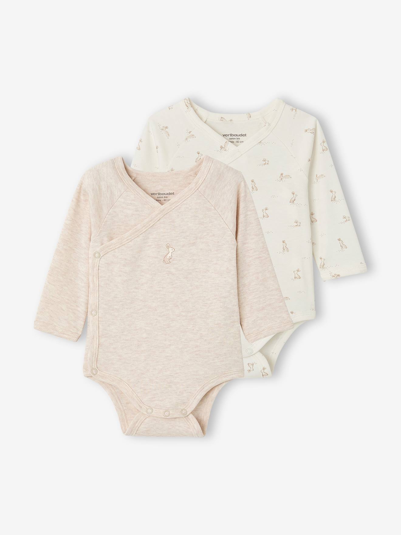 Set van 2 newborn rompertjes ecru