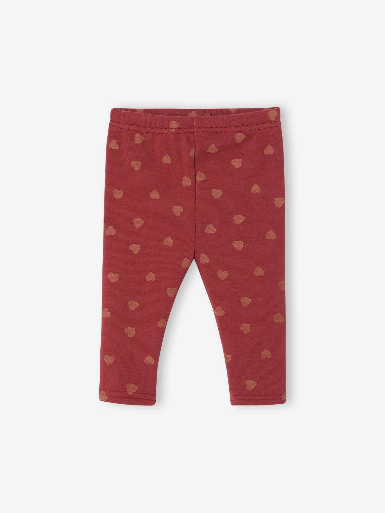 Gevoerde baby legging in fleece mesh terracotta