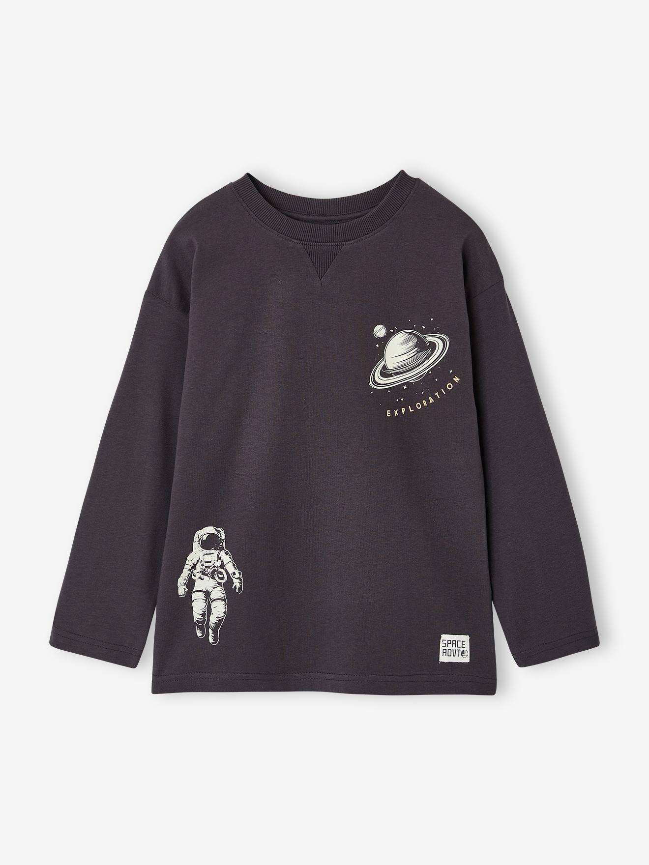 Jongensshirt met lange mouwen antraciet