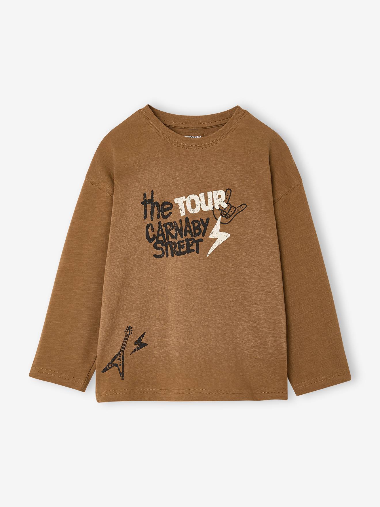 Jongensshirt met lange mouwen cappuccino