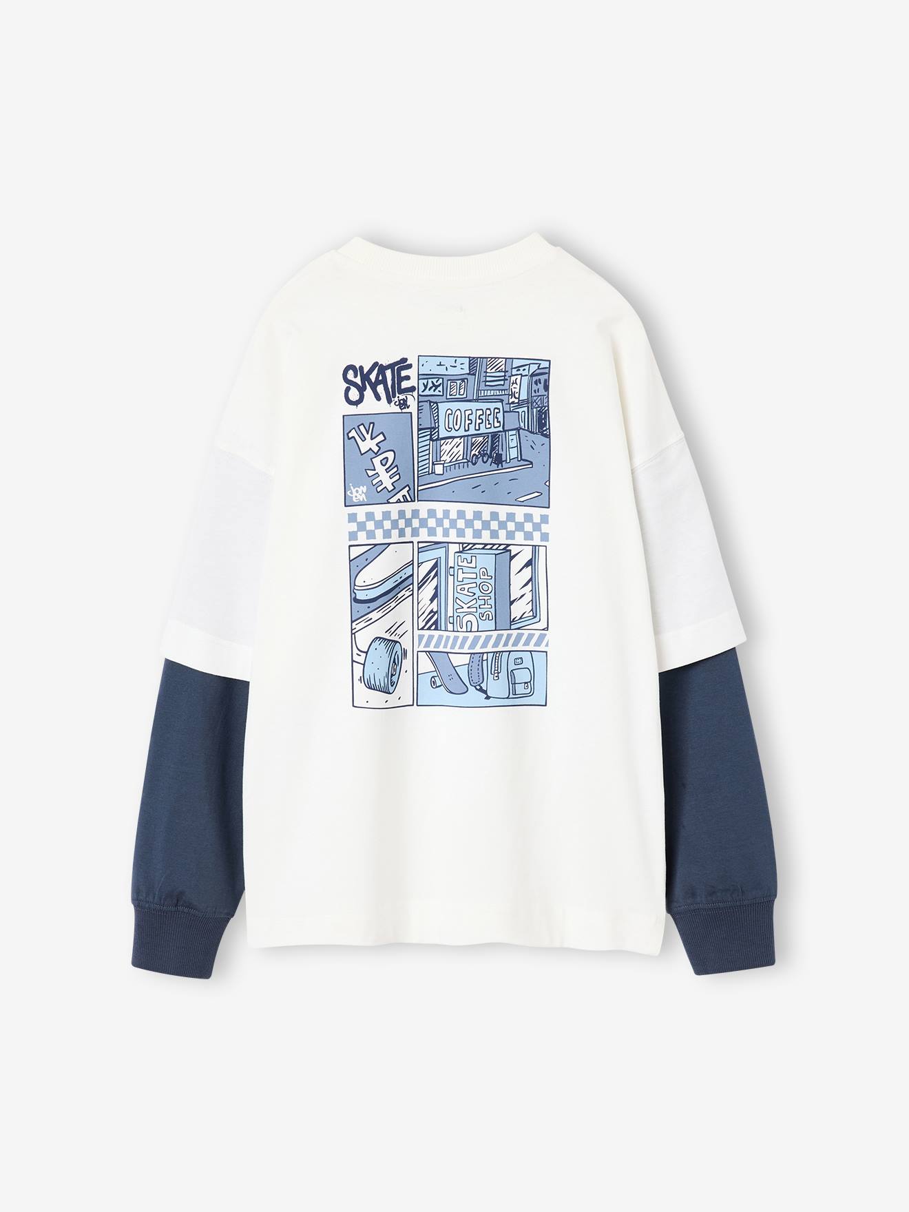 T-shirt met laagjeseffect jongen ecru