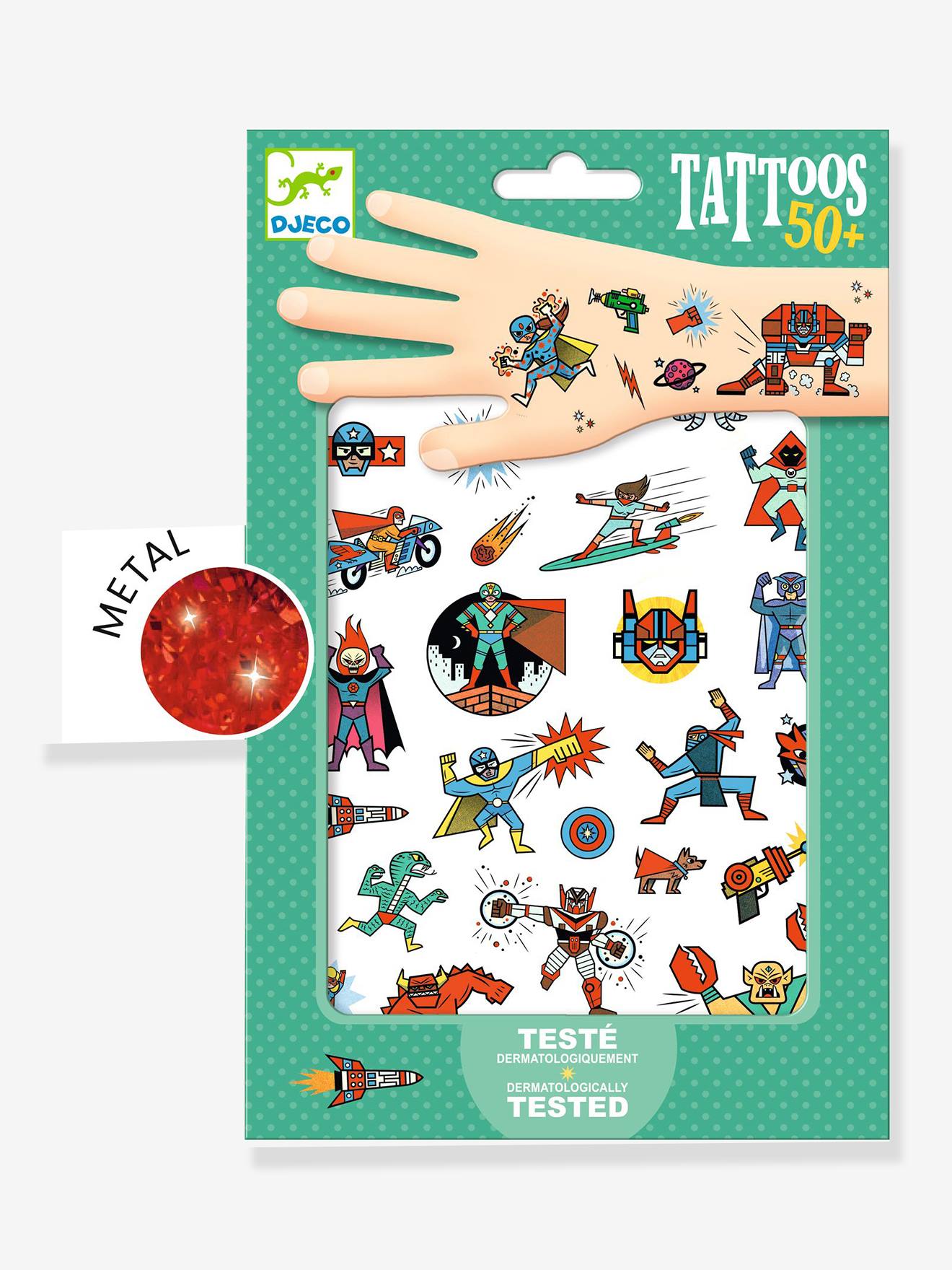 DJECO kindertattoos helden en boeven groen