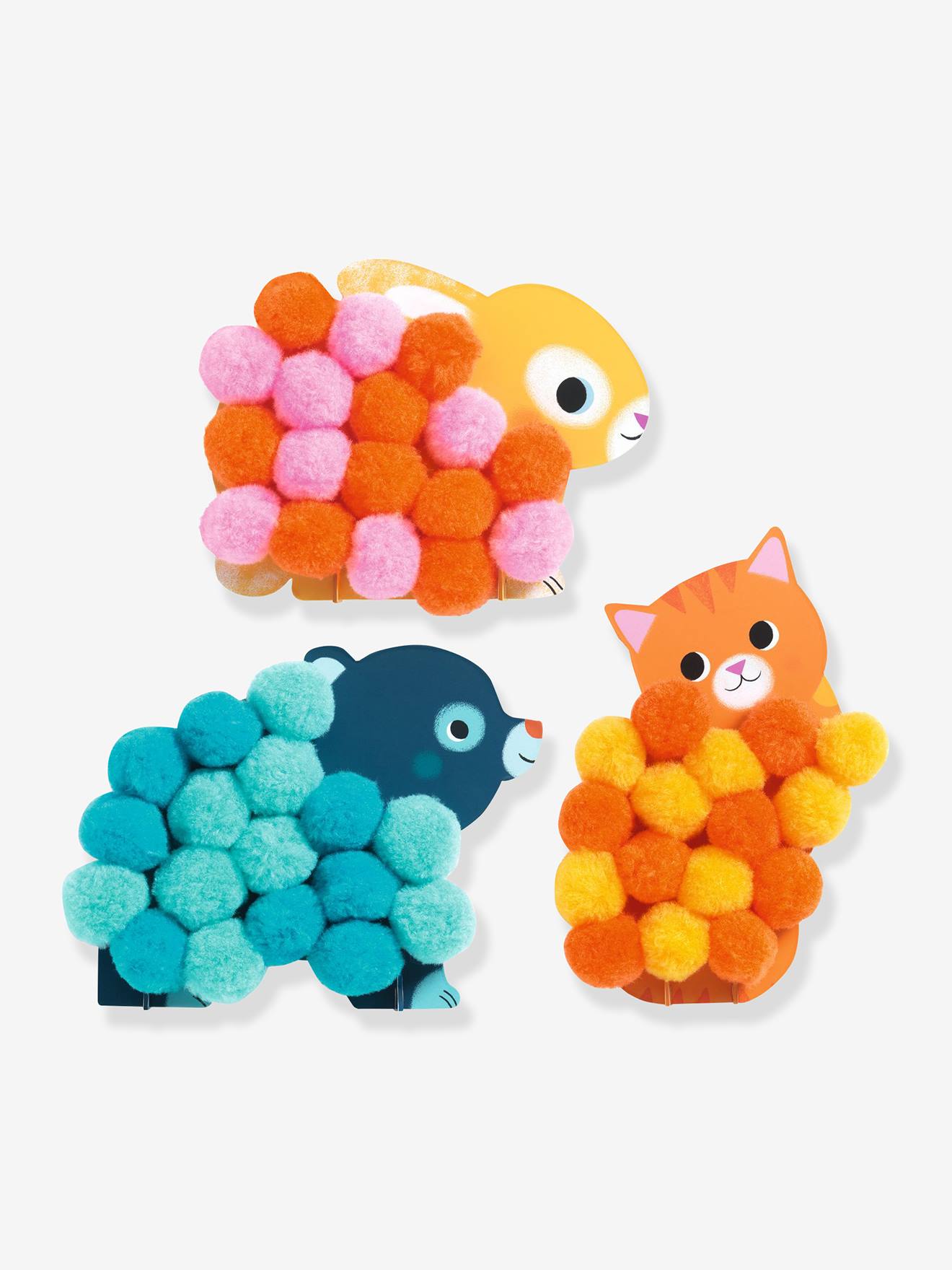 Pomponcollage dieren DJECO groen