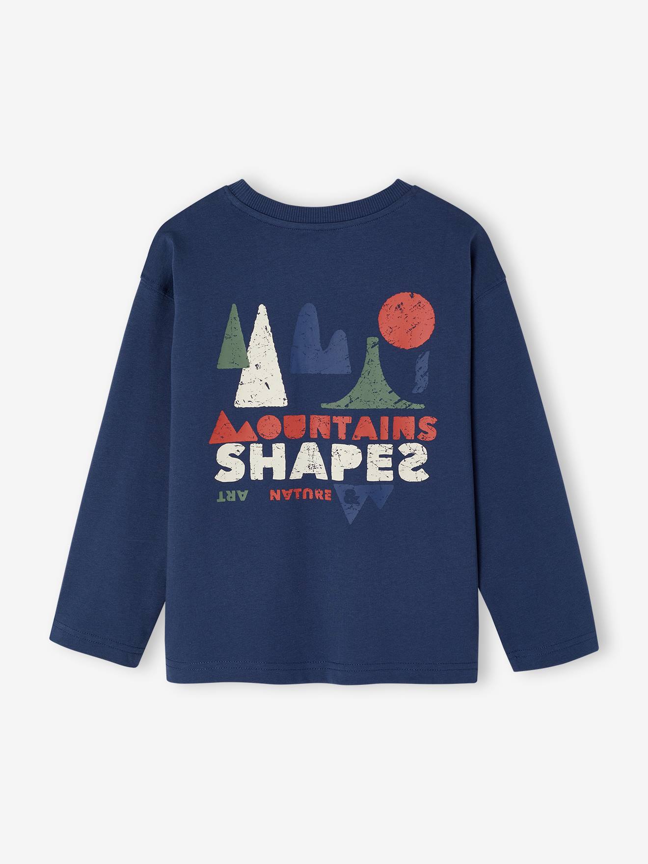 Jongensshirt met lange mouwen oceaanblauw