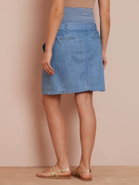 Jeansrok voor de zwangere vrouw met riem double stone - vertbaudet enfant 