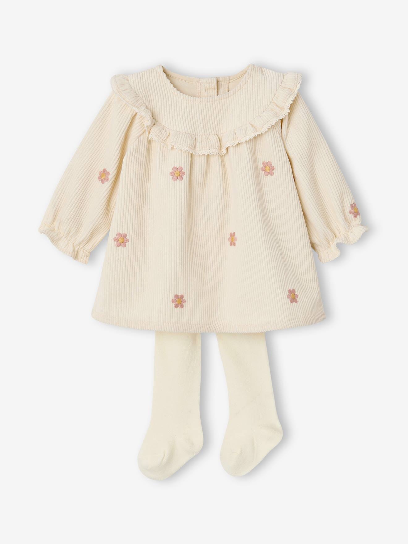 Set jurk en maillot newborn vanille