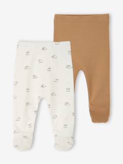 Baby-Set van 2 babybroekjes met voetjes