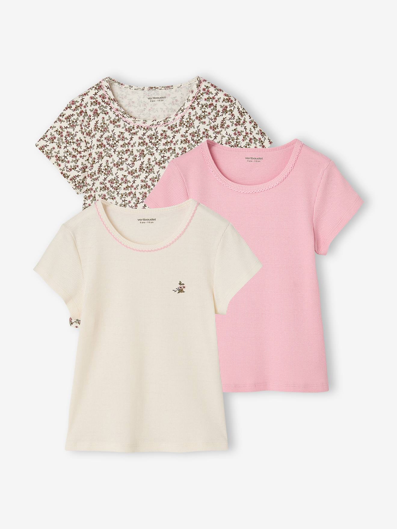 Set van 3 T-shirts met korte mouwen beige