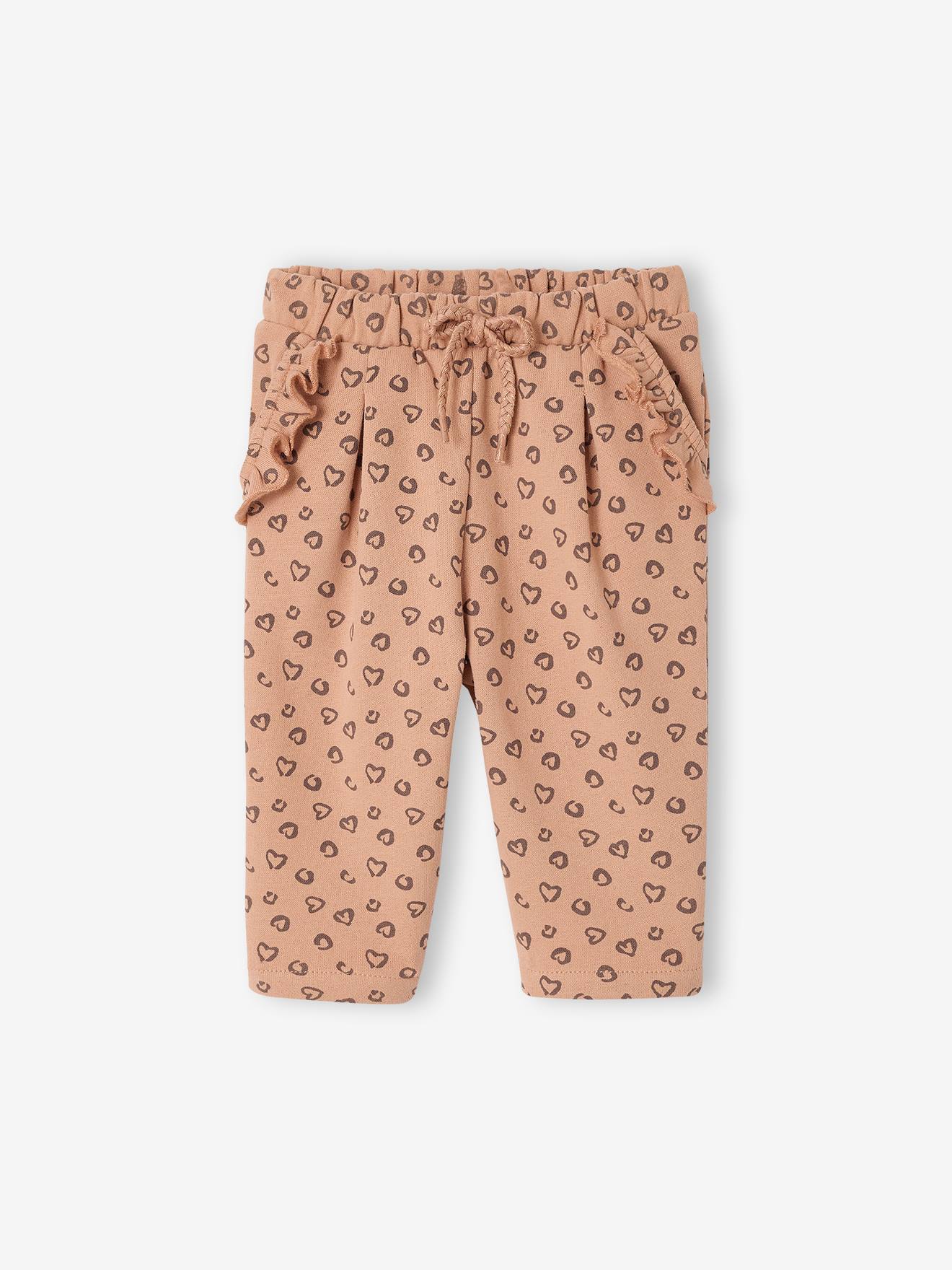 Fleece-pantalon voor meisjesbaby beige