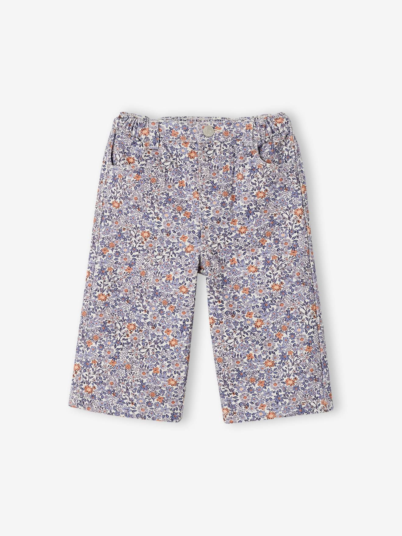 Wijde babymeisjesbroek blauw