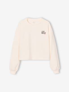 Meisje-T-shirt met korte mouwen voor meisjes met motief op de rug JONEN 