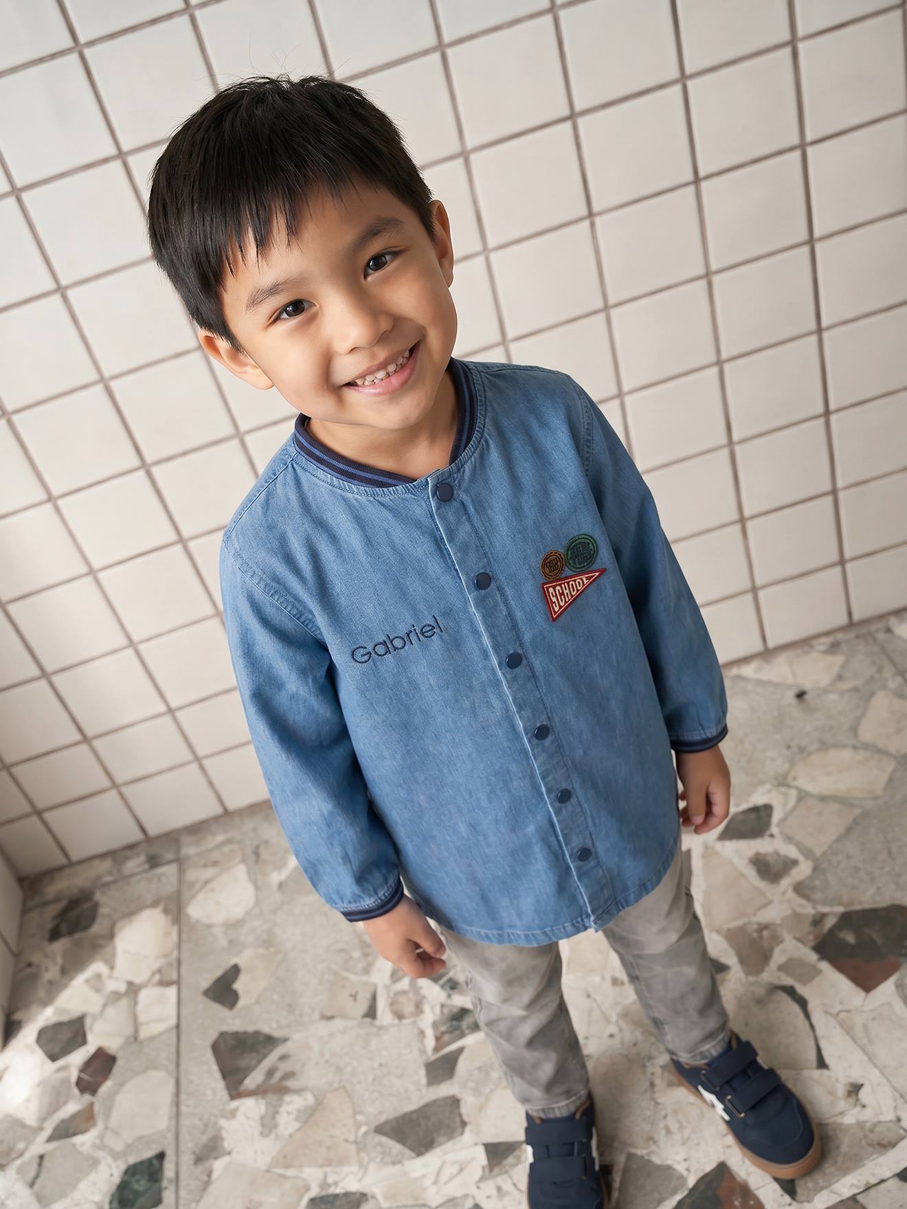 Jongensschort jeansblauw