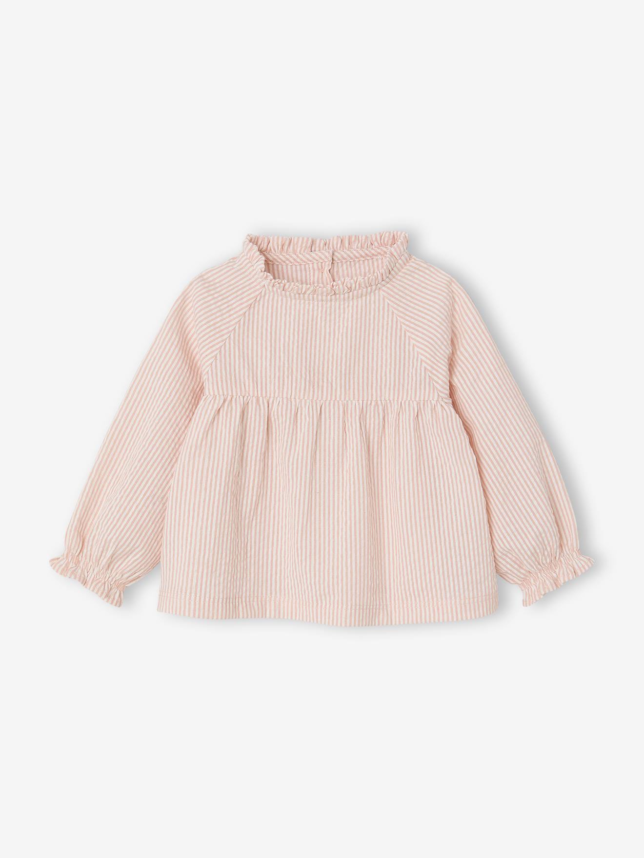 Babyblouse met lange mouwen roze (poederkleur)