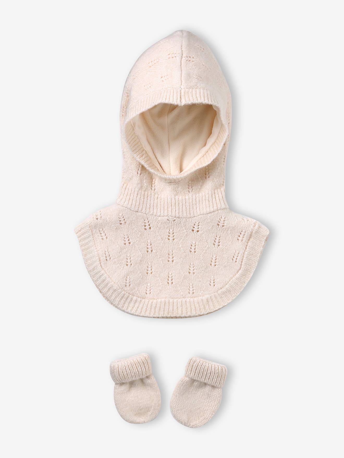 Babymuts en wantjes ecru