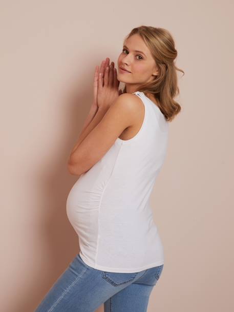 Set met 2 onderhemdjes voor de zwangerschap en borstvoeding Set inkt en gechineerd grijs+Set rood en grijs+SET ZWART - vertbaudet enfant 