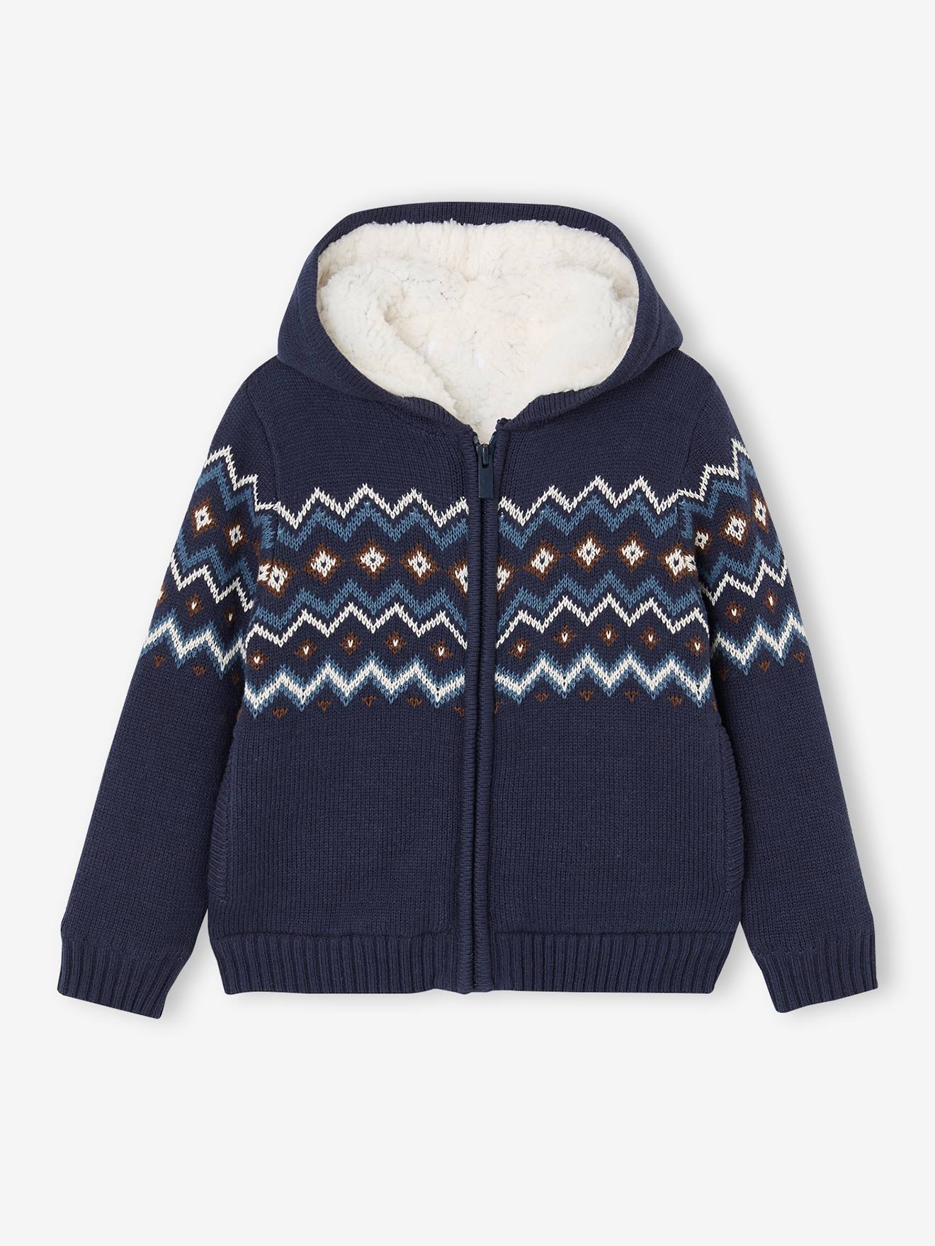 Jongensvest met capuchon marineblauw